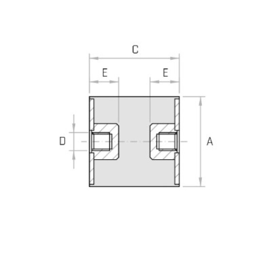 Hengeres rezgéscsillapító, M12 belső menettel mindkét oldalon, 75x50mm, 275kg.