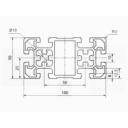 Aluprofil - 100x50