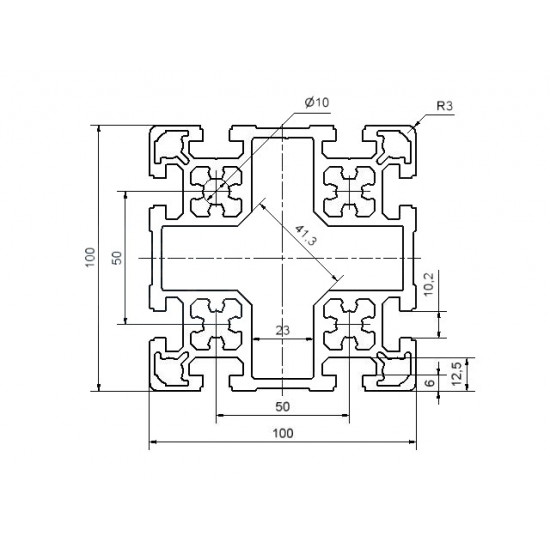 Aluprofil - 100x100