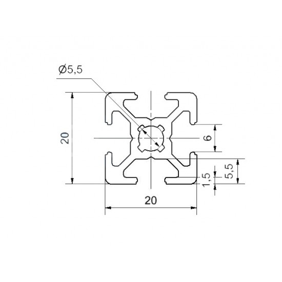 Aluprofil - 20x20