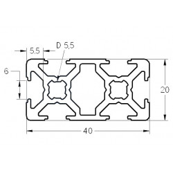 Aluprofil - 40x20