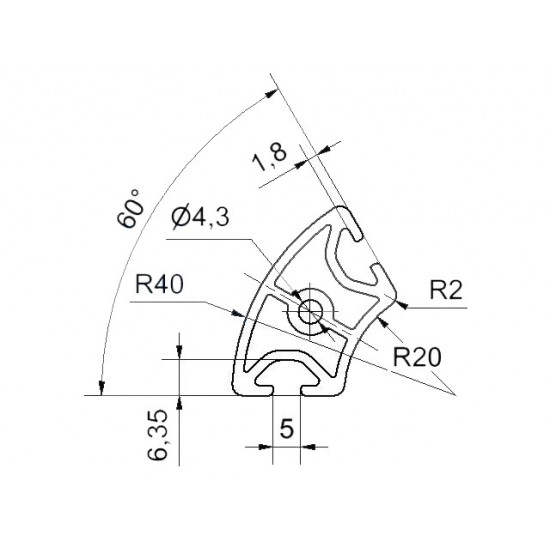 Aluprofil - r20x40 - 60