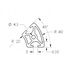 Aluprofil - r20x40 - 45