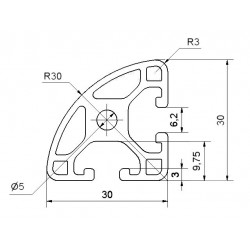 Aluprofil - R30 - 90 Könnyű