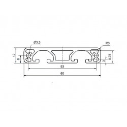 Aluprofil - 60x12 Könnyű