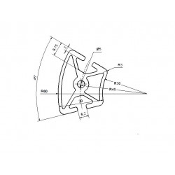 Aluprofil - R30x60 Könnyű - 45