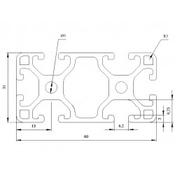 Aluprofil - 60x30 Könnyű