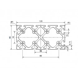 Aluprofil - 120x60 Nehéz