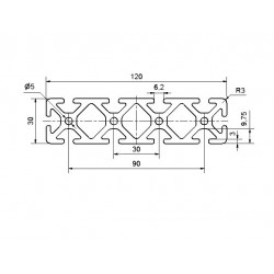 Aluprofil - 120x30 Nehéz
