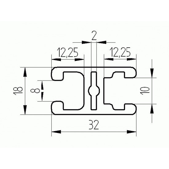 Aluprofil - 32x18