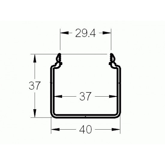 Aluprofil - 40x40 Kábelcsatorna profil