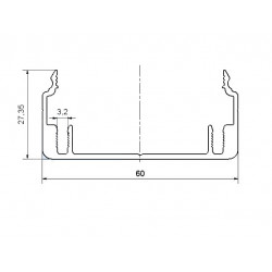 Aluprofil - 60x30 Kábelcsatorna profil