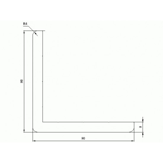 Aluprofil - M - L - 80x80x8