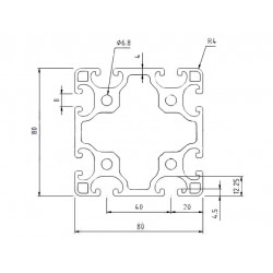 Aluprofil - 80x80 Könnyű