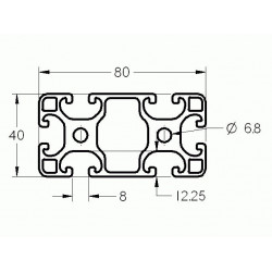 Aluprofil - 80x40 Könnyű