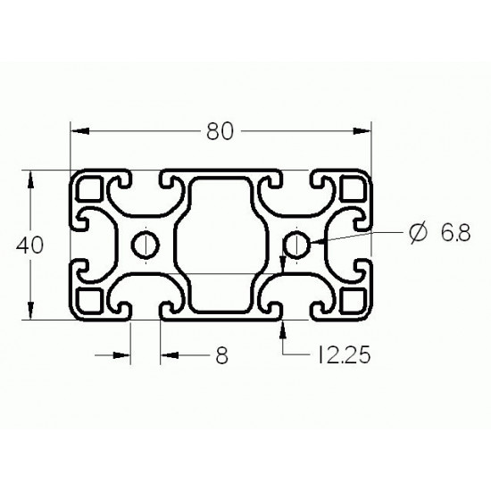 Aluprofil - 80x40 Könnyű