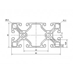 Aluprofil - 80x40 ECO