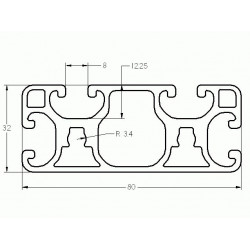 Aluprofil - 80x32 Könnyű