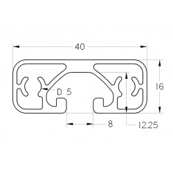 Aluprofil - 40x16 ECO