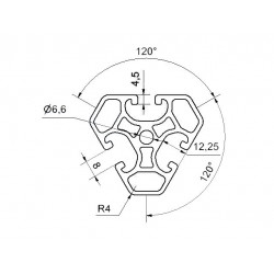 Aluprofil - 3x40-120°