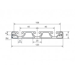 Aluprofil - 120x16 ECO