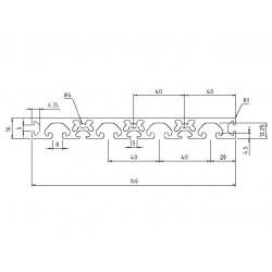 Aluprofil - 160x16