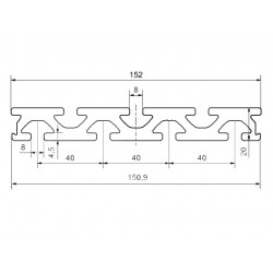 Aluprofil -152x20