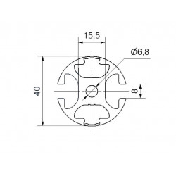 Aluprofil - D40 - Két oldalon zárt - 180