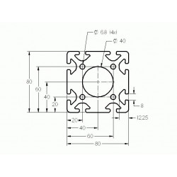 Aluprofil - 80x80 - D40 Nehéz