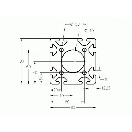 Aluprofil - 80x80 - D40 Nehéz