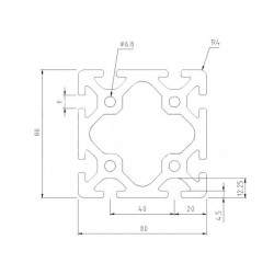 Aluprofil - 80x80 Nehéz