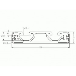 Aluprofil - 80x16 ECO