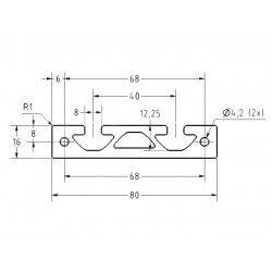 Aluprofil - 80x16 - X típus - utolsó méterek