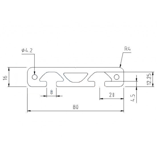 Aluprofil - 80x16
