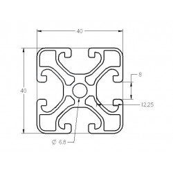 Aluprofil - 40x40 ECO