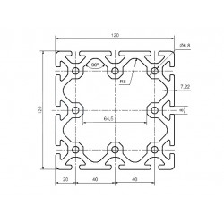 Aluprofil - 120x120 Nehéz