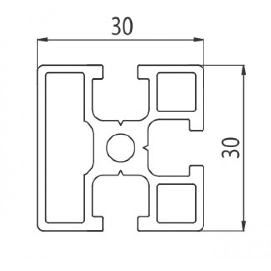 Aluprofil - 30x30 Egy oldalon zárt