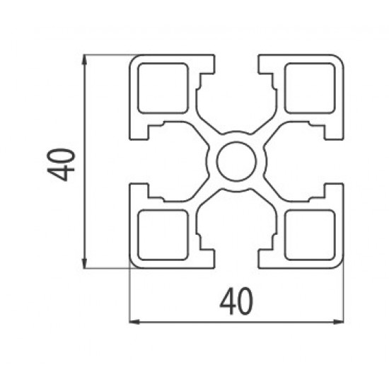 Aluprofil - 40x40 Könnyű