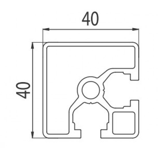 Aluprofil - 40x40 Két oldalon zárt - 90°