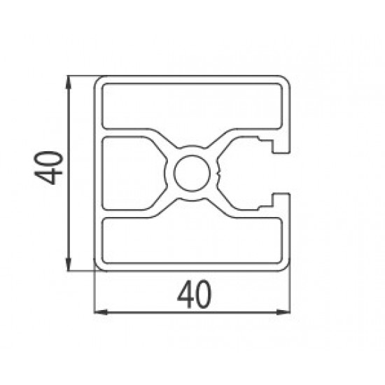 Aluprofil - 40x40 Három oldalon zárt