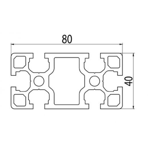 Aluprofil - 80x40 Nehéz