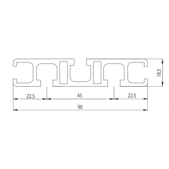 Aluprofil - 90x18,5