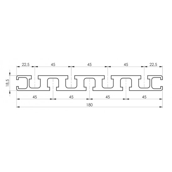 Aluprofil - 180x18,5
