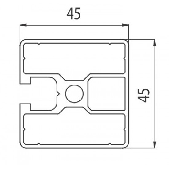 Aluprofil - 45x45 Három oldalon zárt