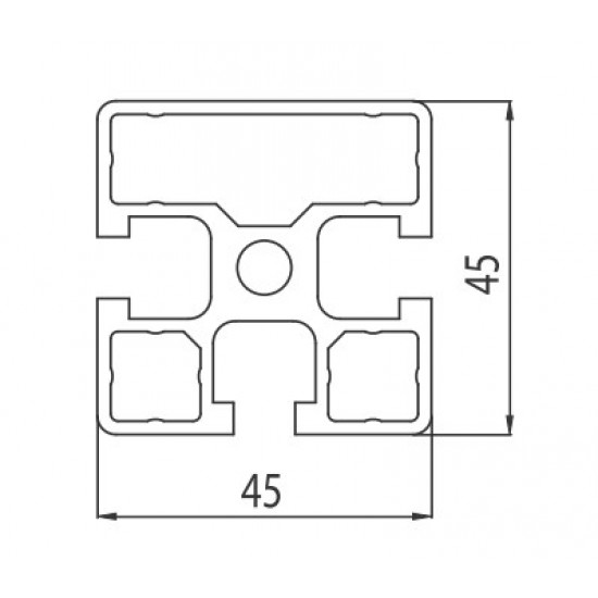 Aluprofil - 45x45 Egy oldalon zárt