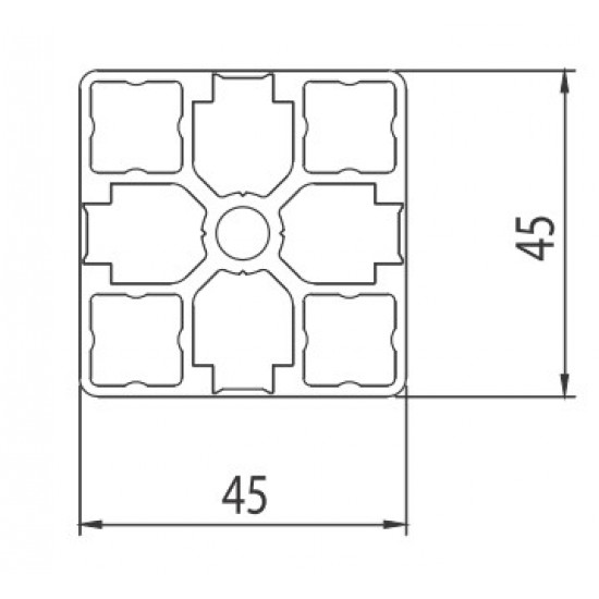 Aluprofil - 45x45 Négy oldalon zárt