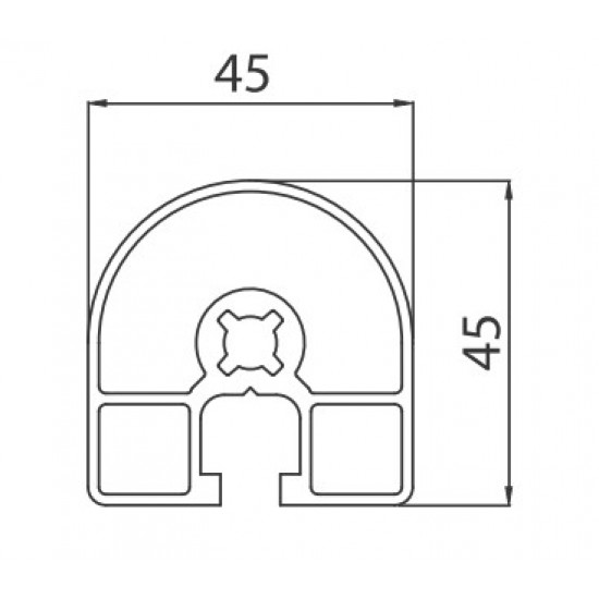 Aluprofil - 45x45 - R180