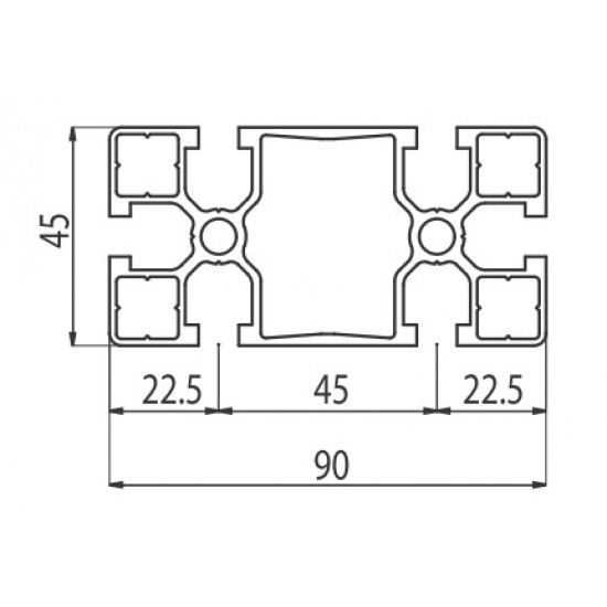 Aluprofil - 90x90 ECO