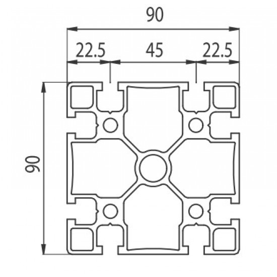 Aluprofil - 90x90