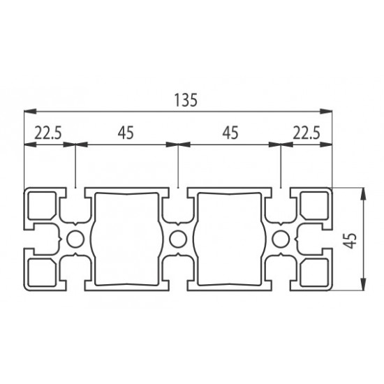 Aluprofil - 135x45